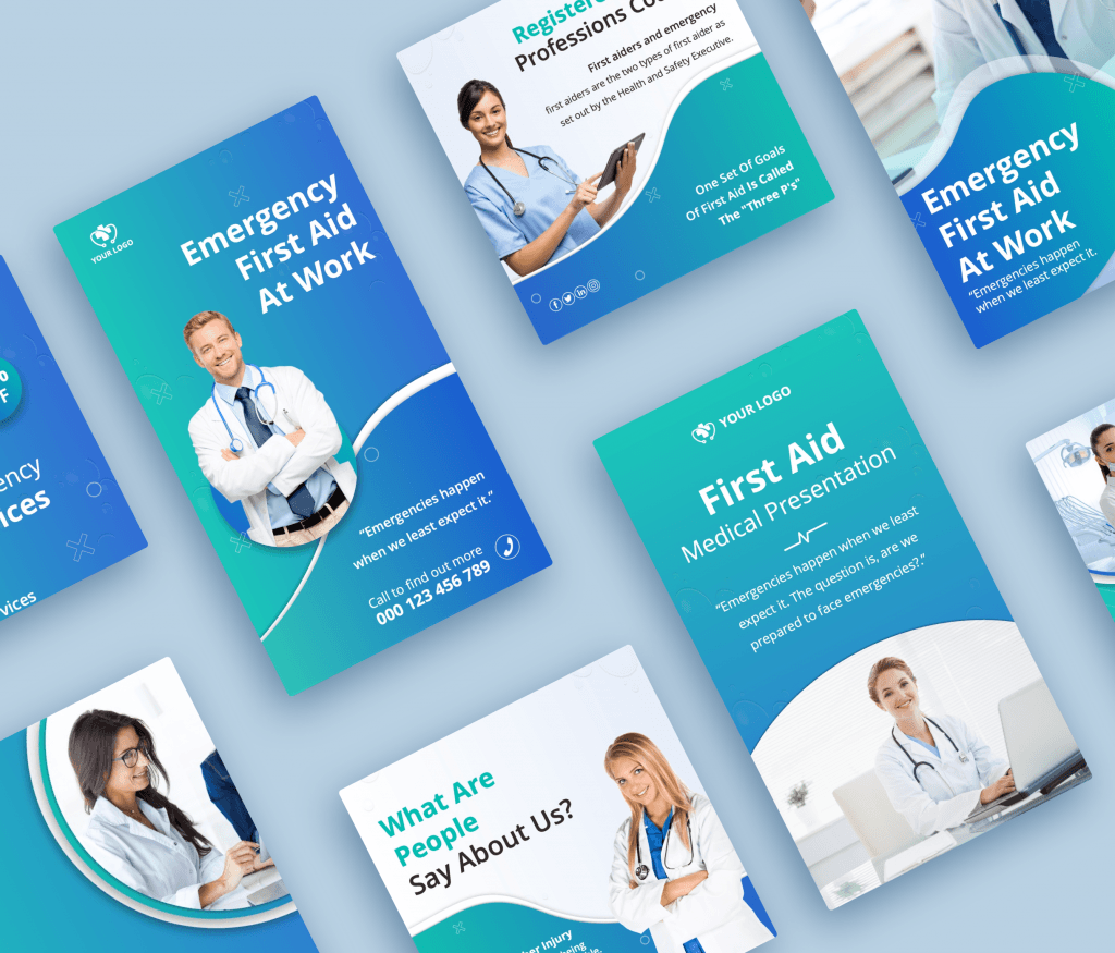 Medical First Aid Social Media PowerPoint Template