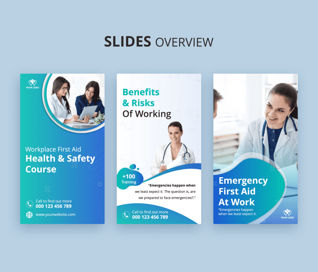 Medical First Aid Social Media PowerPoint Template