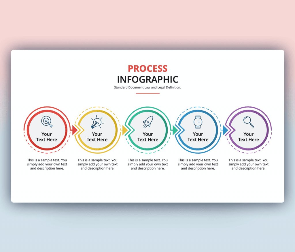 5 Steps Circular Process Infographic Diagram for PowerPoint