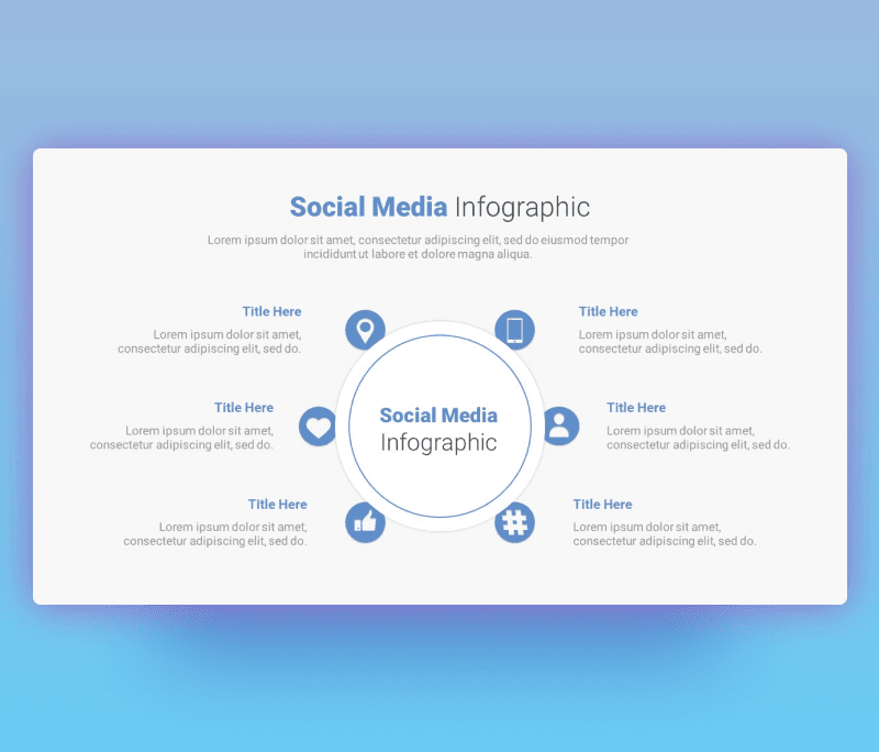 6 Step Social Media Circular Infographic PPT Template