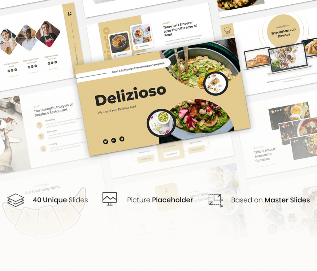 Delizioso – Food and Restaurant Google Slides Template