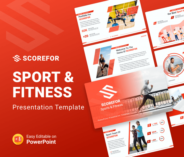 Scorefor – Sports and Fitness PowerPoint Presentation Template