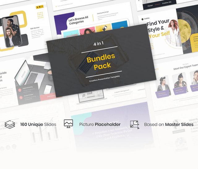 4 in 1 Bundles Pack Creative Google Slides Template