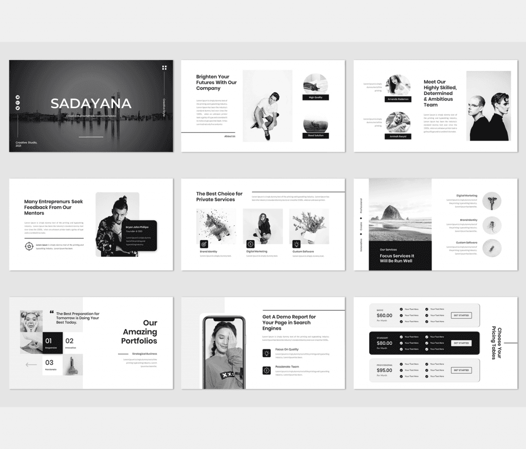 4 in 1 Bundles Pack Creative Google Slides Template