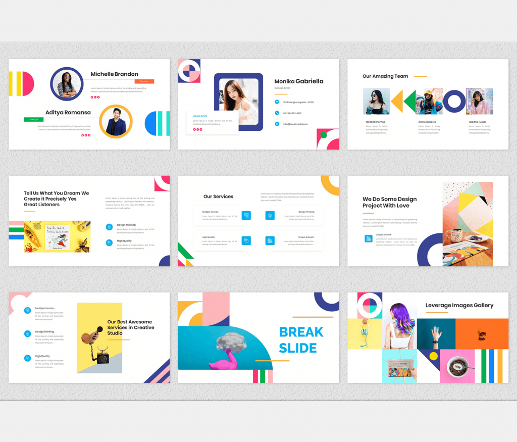 Leverage – Color Geometry PowerPoint Template