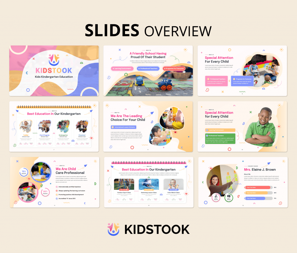 KidsTook - Kids Kindergarten Education PowerPoint Presentation Template