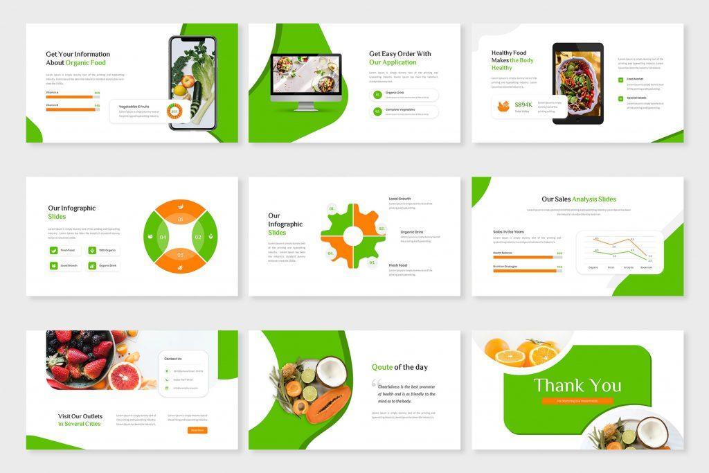 Nutrilist - Grocery &amp; Organic Food PowerPoint Template