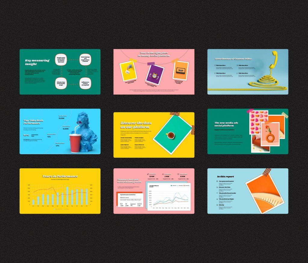 Retro - Social Media Report PowerPoint Template