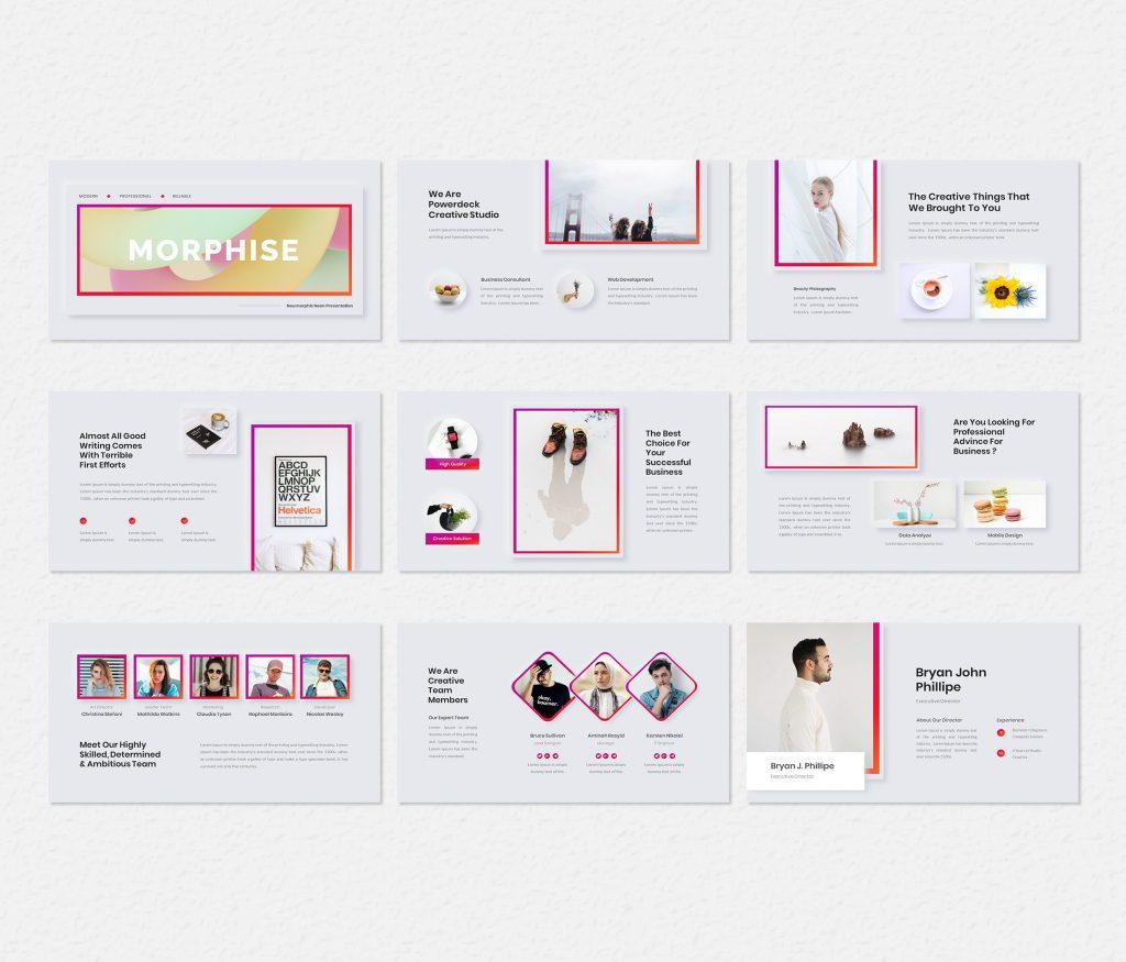 Morphise - Neumorphic Neon PowerPoint Template