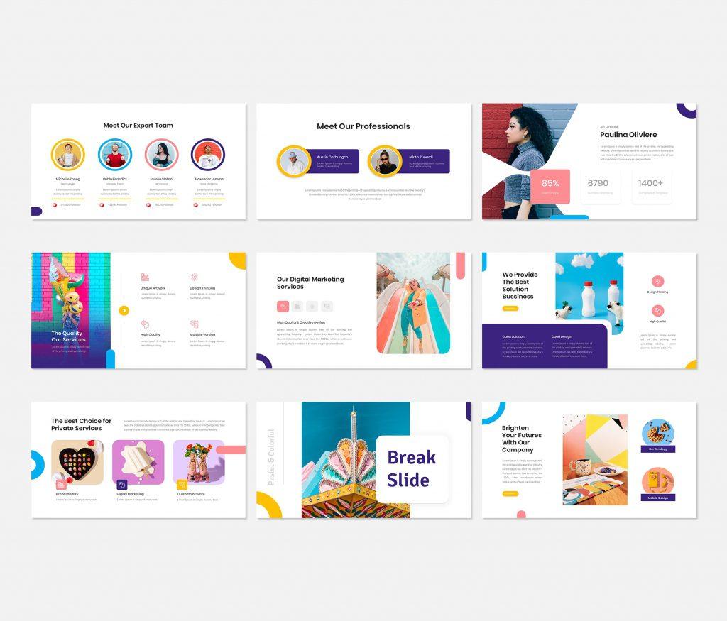 Bianca - Pastel &amp; Colorful PowerPoint Template