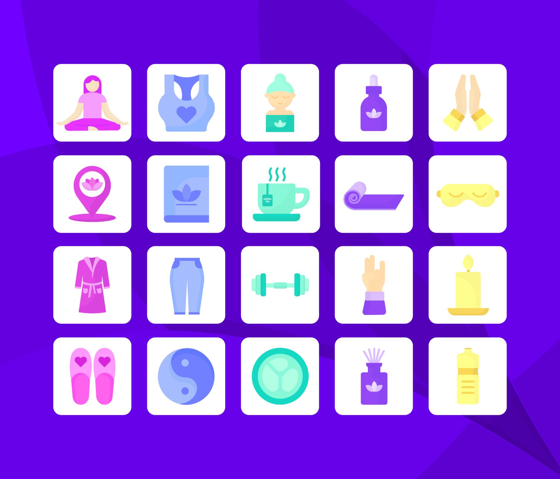 Meditation &Wellness Icon Set