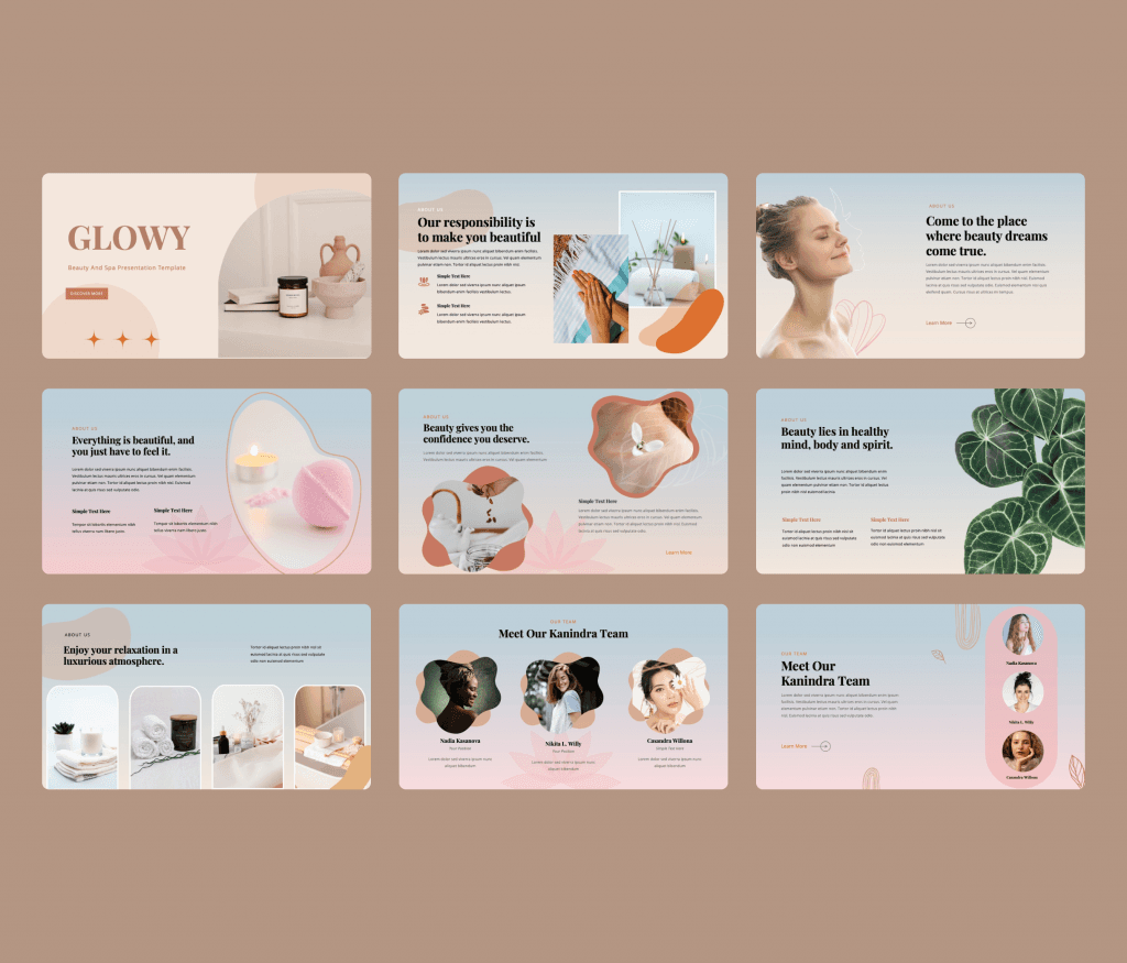 GLOWY - SPA & beauty PowerPoint presentation Template