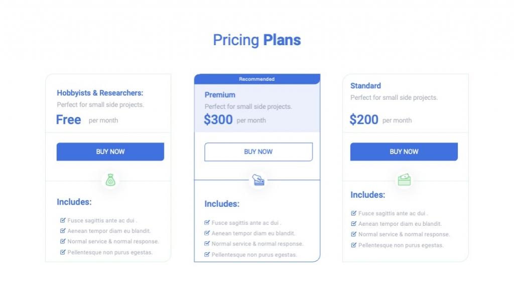 PicePro-Pricing Plans PowerPoint Template