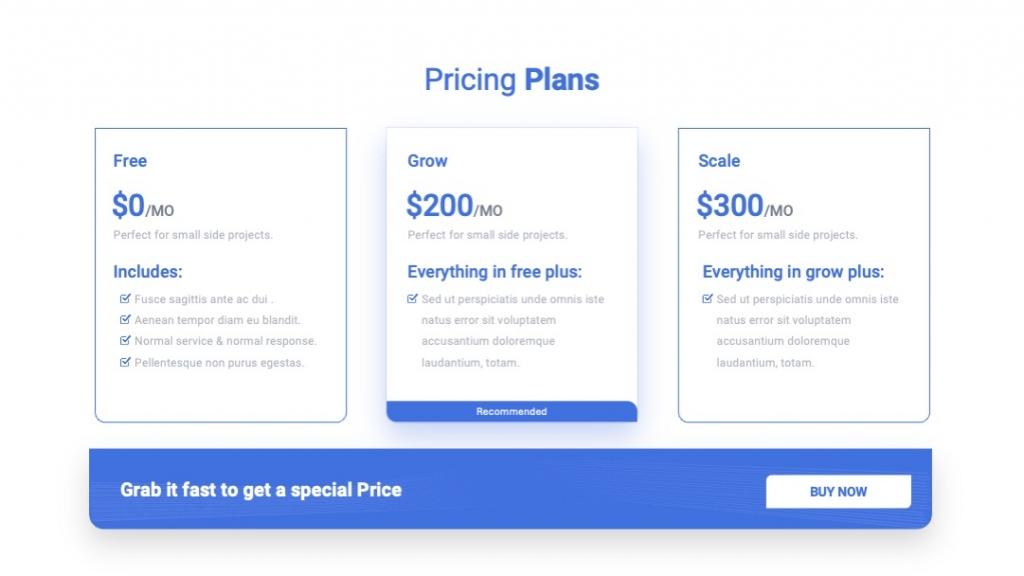 PicePro-Pricing Plans PowerPoint Template