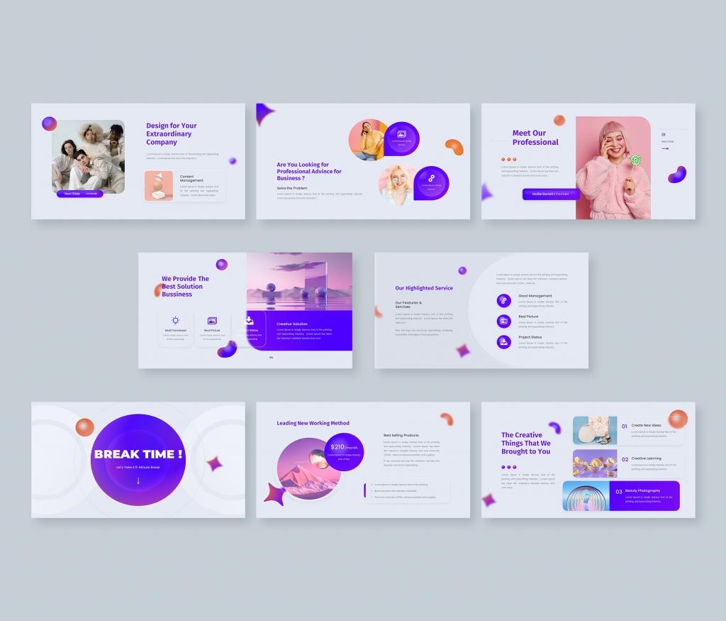 Glazmo - Creative Glassmorphism PowerPoint Template