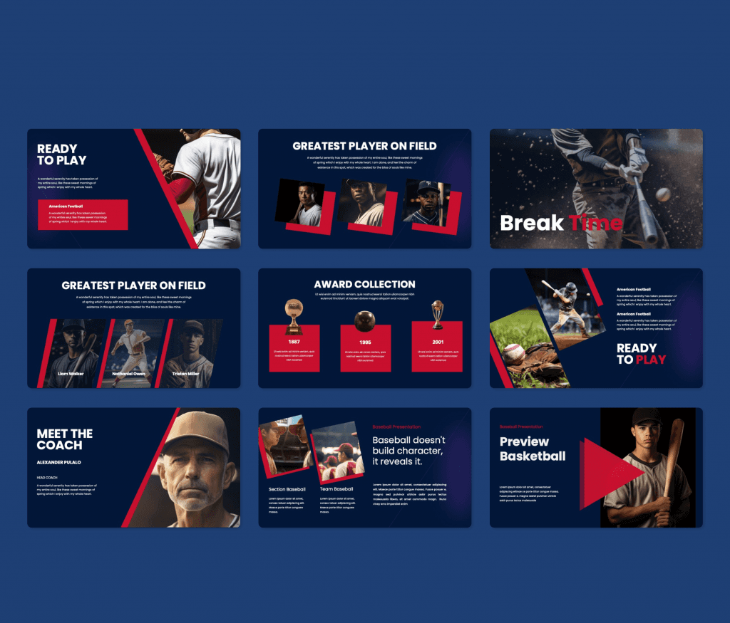 Xylo- Baseball Sports PowerPoint Presentation Template