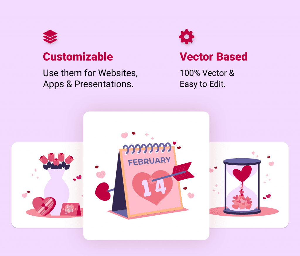 16 Valentines Illustration Pack