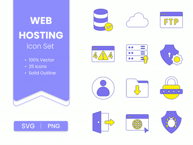 25 Web hosting Icon Pack