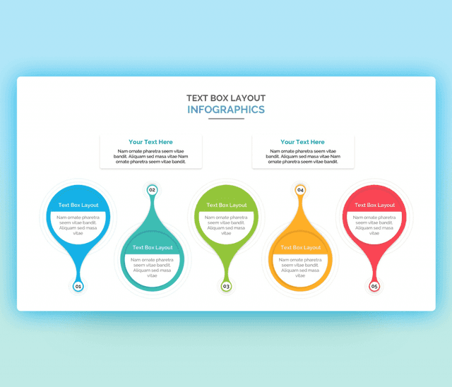 Amazing Infographics text boxes Layouts PPT