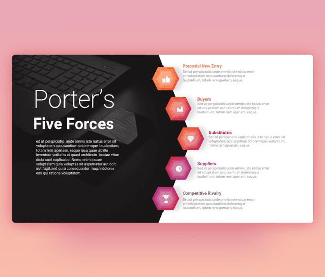 Modern Porter’s Five Forces PowerPoint template