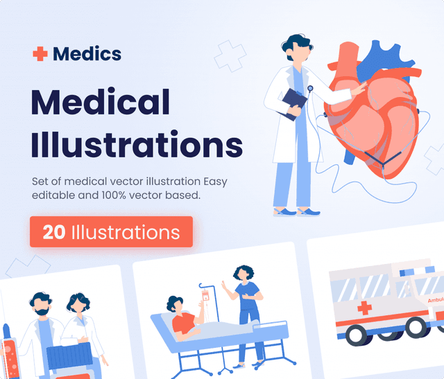 Medics – 20 Medical Vector Illustrations
