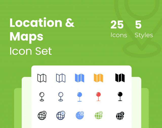 Location & Map Icon Set