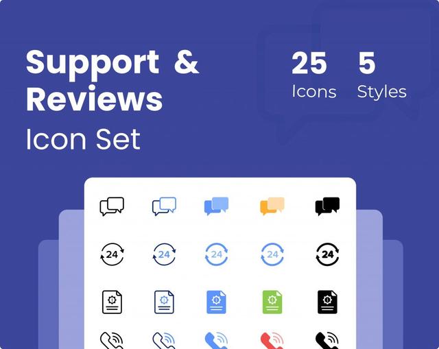 Support & Reviews Icon Set