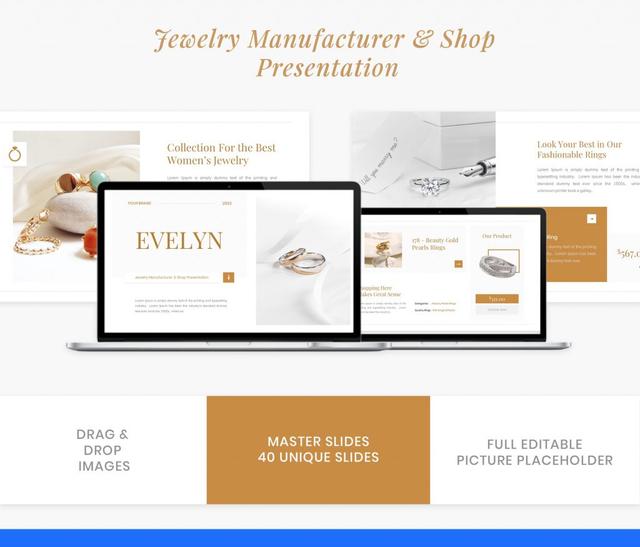Evelyn – Jewelry Manufacturer & Shop  powerpoint Presentation Template