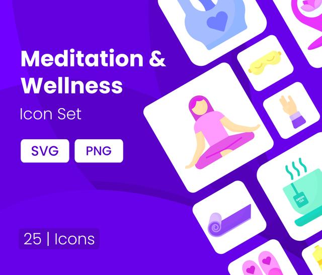 Meditation &Wellness Icon Set