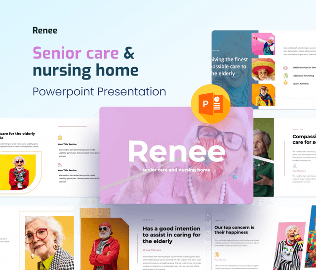 Renee Senior care & nursing home PowerPoint Template