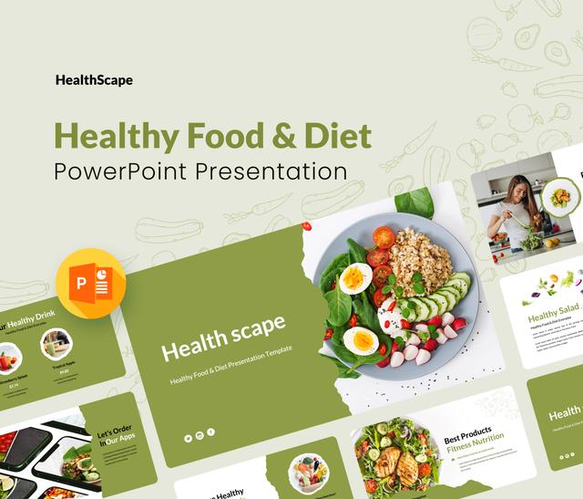 HealthScape – Healthy Food & Diet Presentation Template.