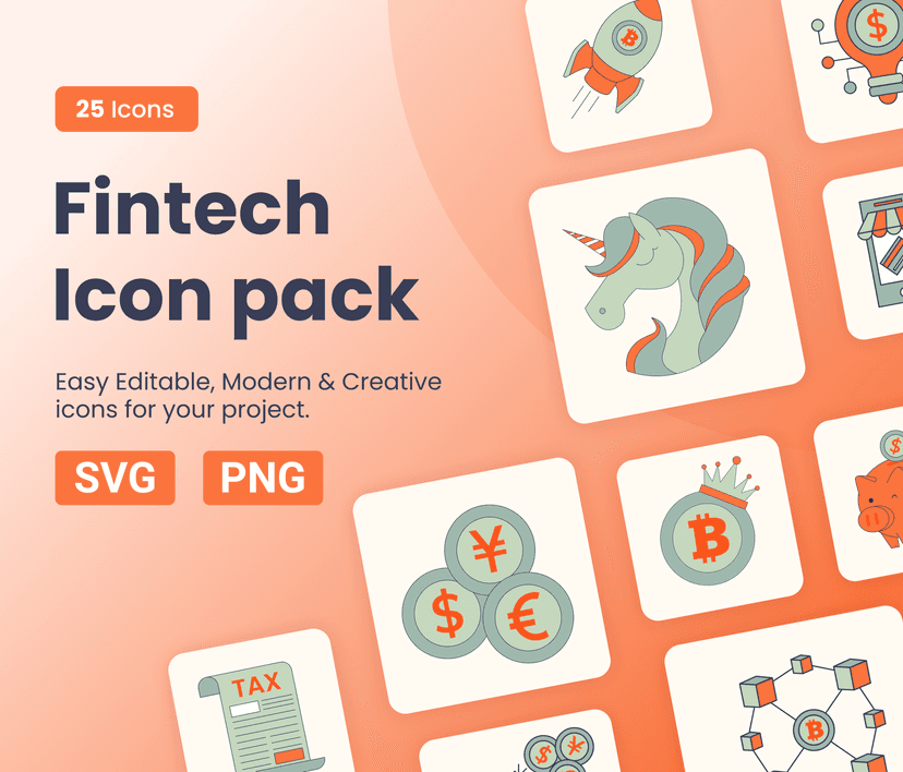 Fintech icon pack